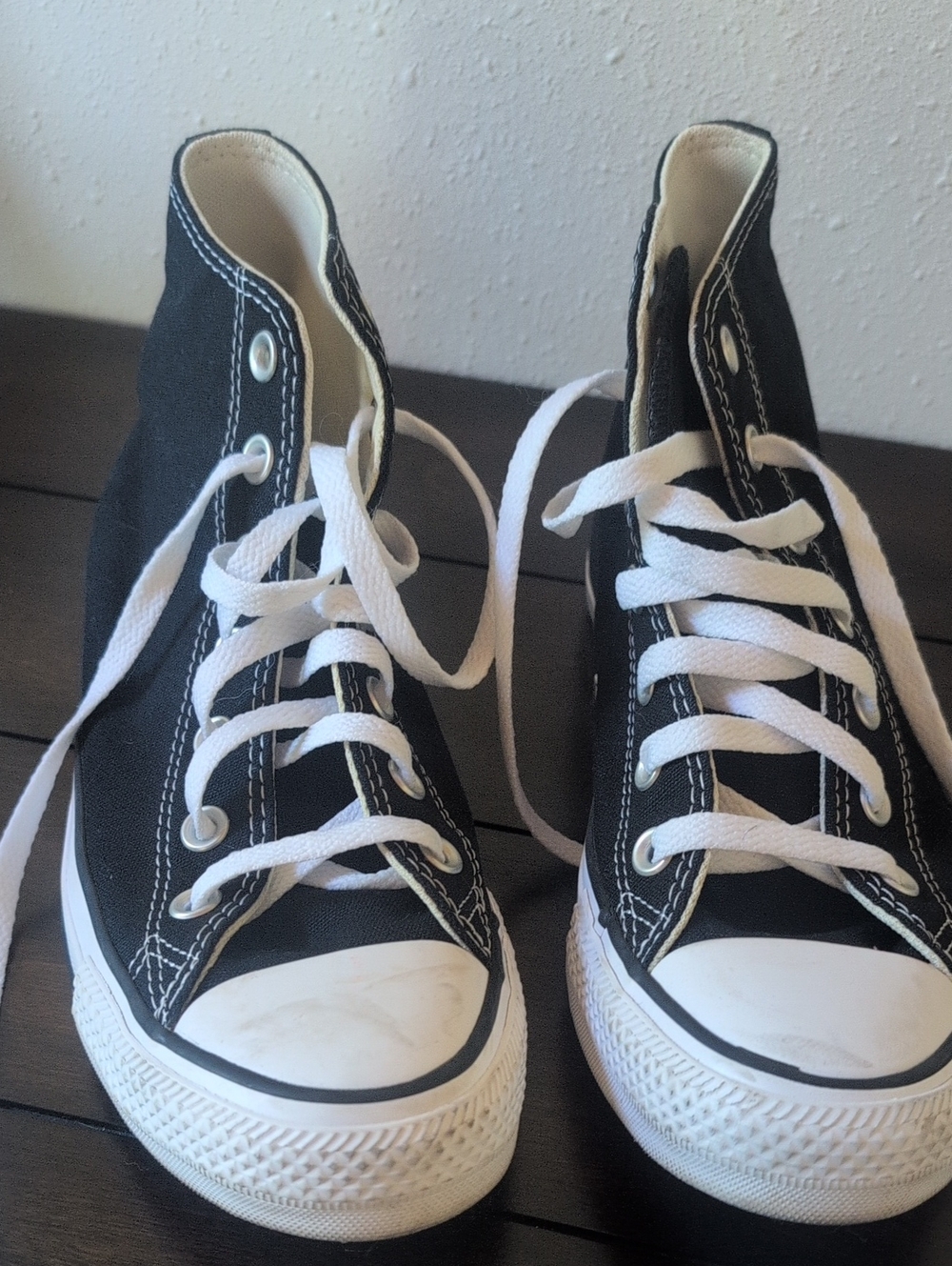 Converse Black & White High-Top Sneakers Size 8 Women